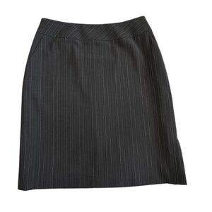 Caslon Women's 6P Charcoal/Gray Strips Fully Lined Straight/Pencil Short Skirt